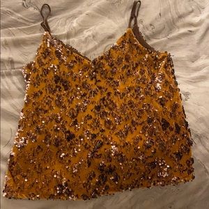 Anthropologie sequin animal print velvet top